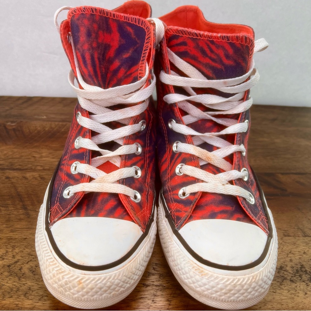 RARE Converse Chuck Taylor All Star High Top Tie Dye Blue Coral Size W8/M6 - Picture 4 of 12